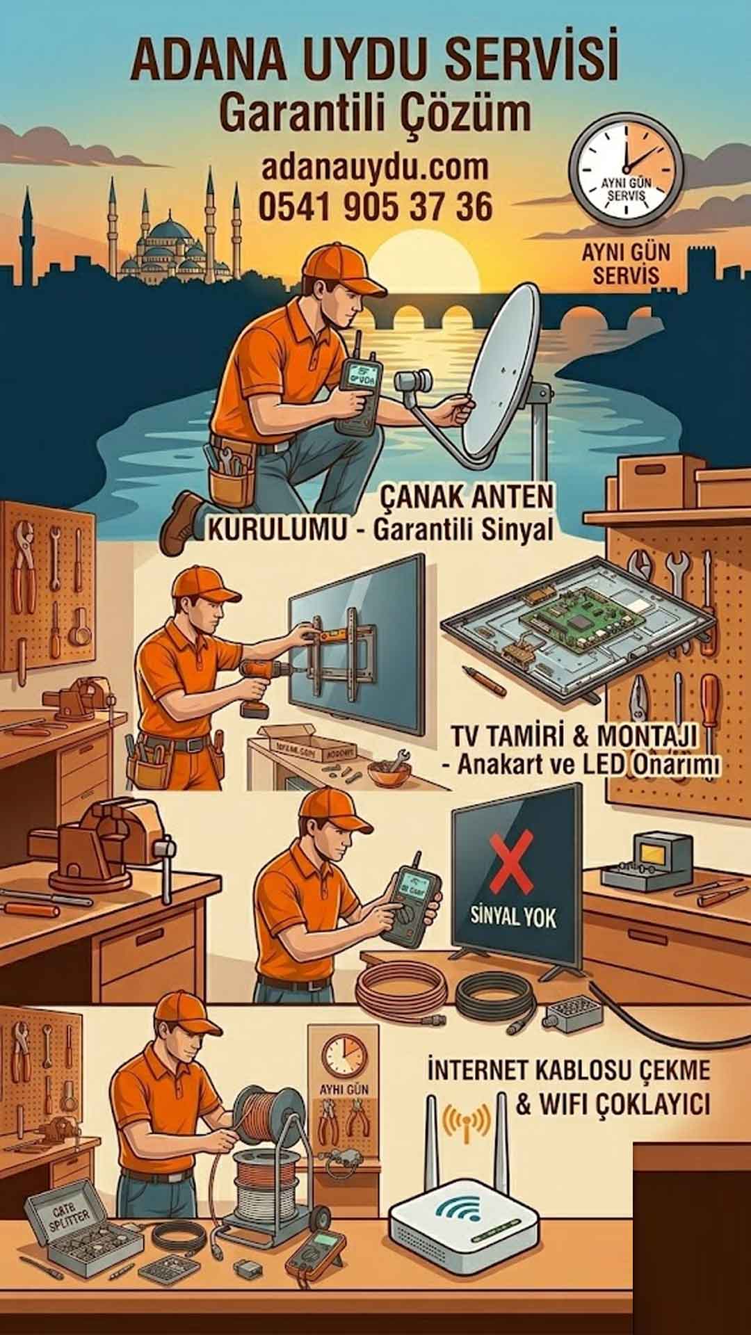 Adana Uydu Servisi ve İnternet Kablolama Hizmetleri