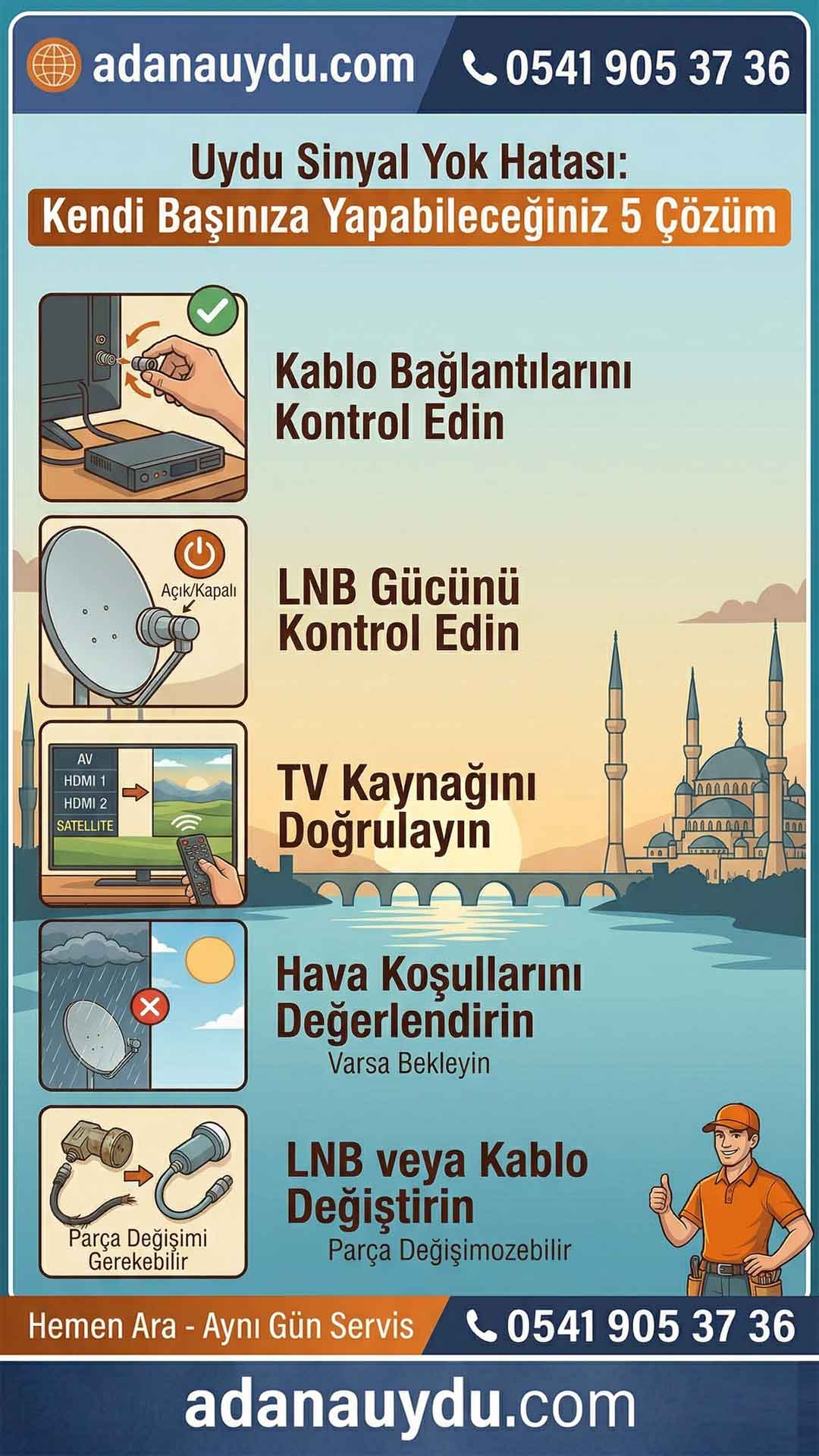 Uydu Sinyal Yok Hatası: Kendi Başınıza Yapabileceğiniz 5 Çözüm